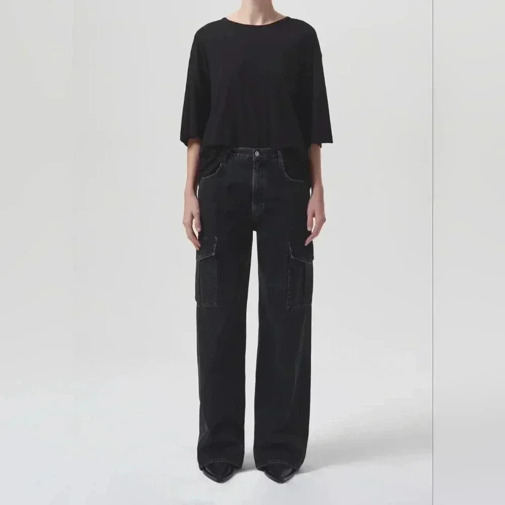 AGOLDE Minka Cargo Wide Leg Jeans In Spider